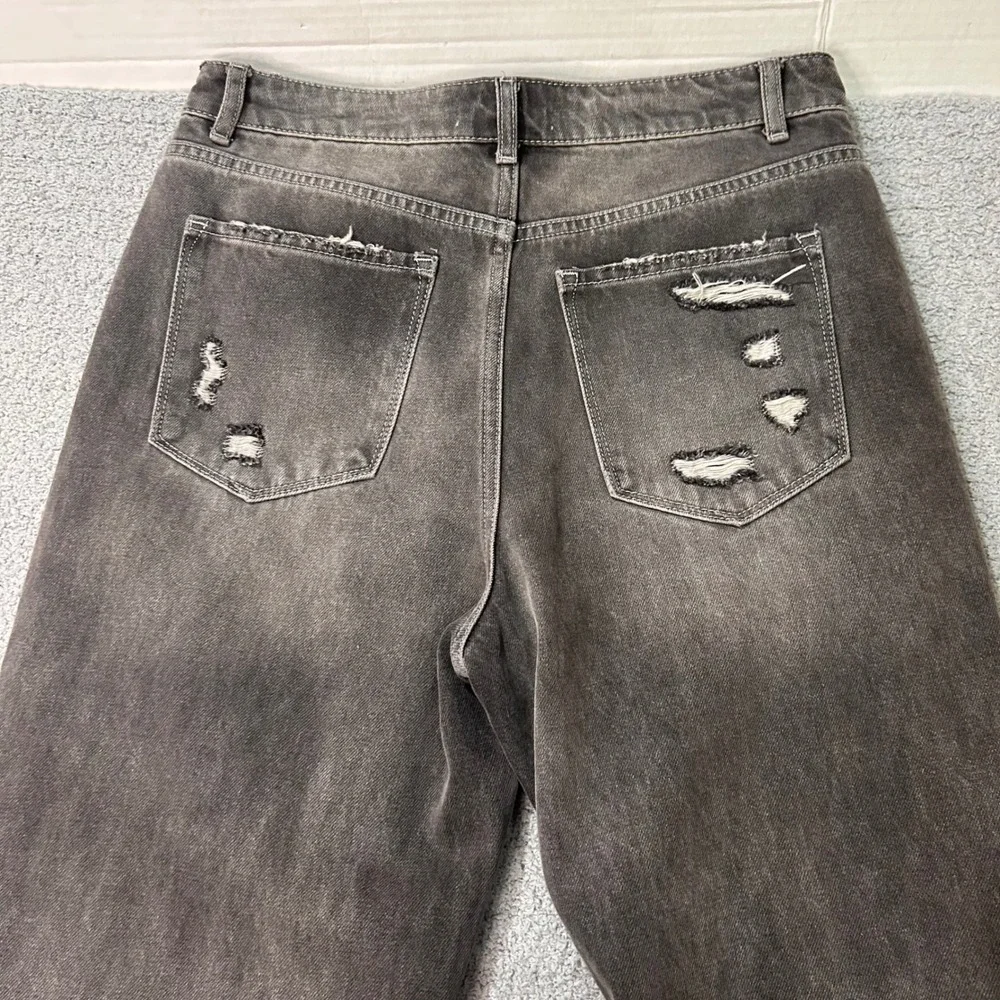 Vervet Jeans Distressed Wide Leg 29 Charcoal Grey Baggy Skater Grunge Streetwear